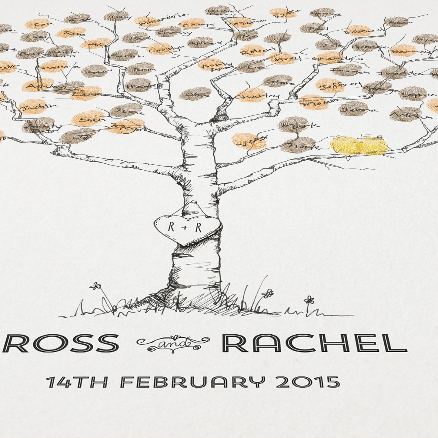 Birch Wedding Fingerprint Tree Guestbook