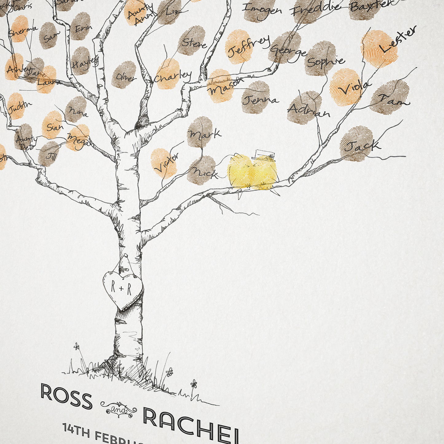 Birch Wedding Fingerprint Tree Guestbook