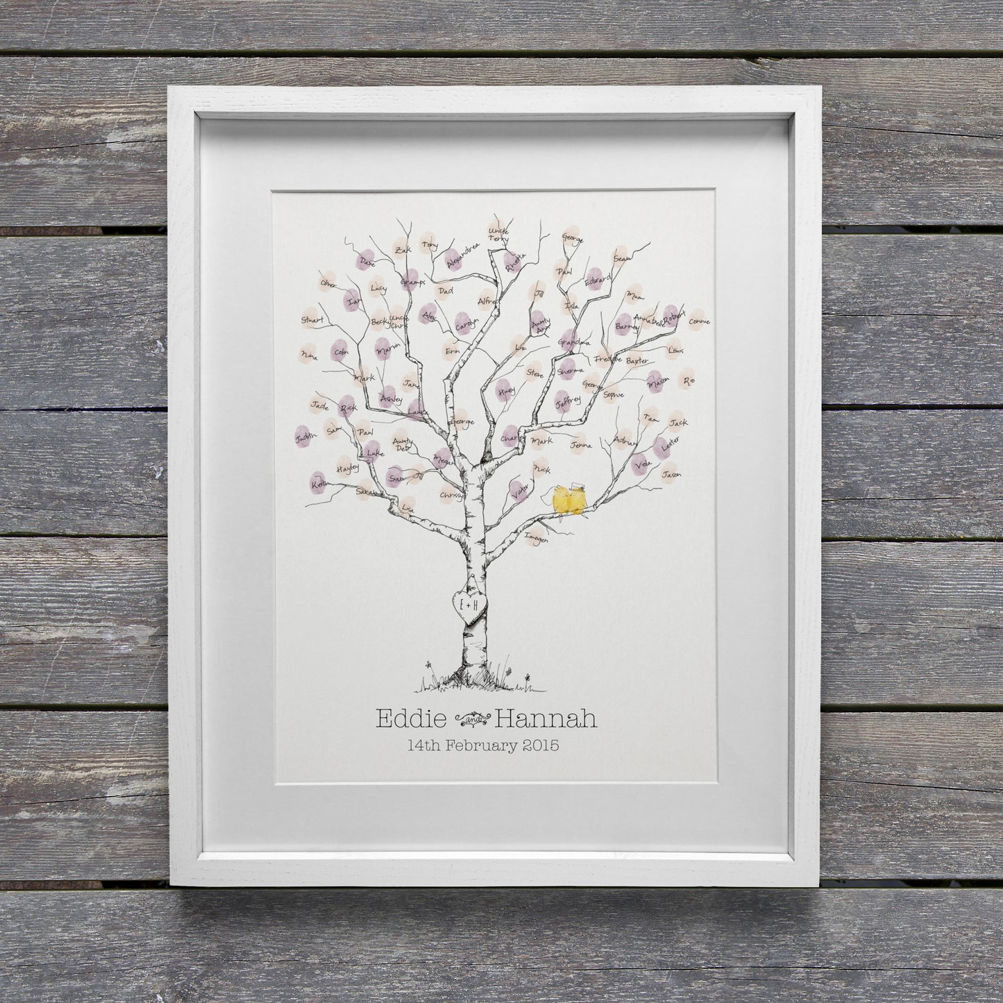 Birch Wedding Fingerprint Tree Guestbook