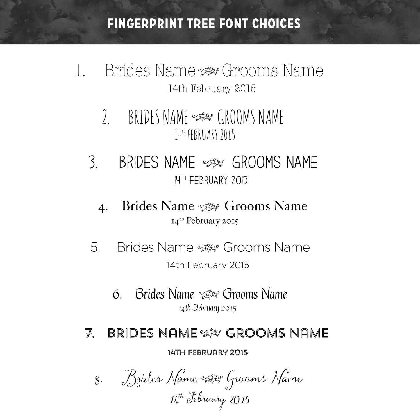Oak Wedding Fingerprint Tree Guestbook