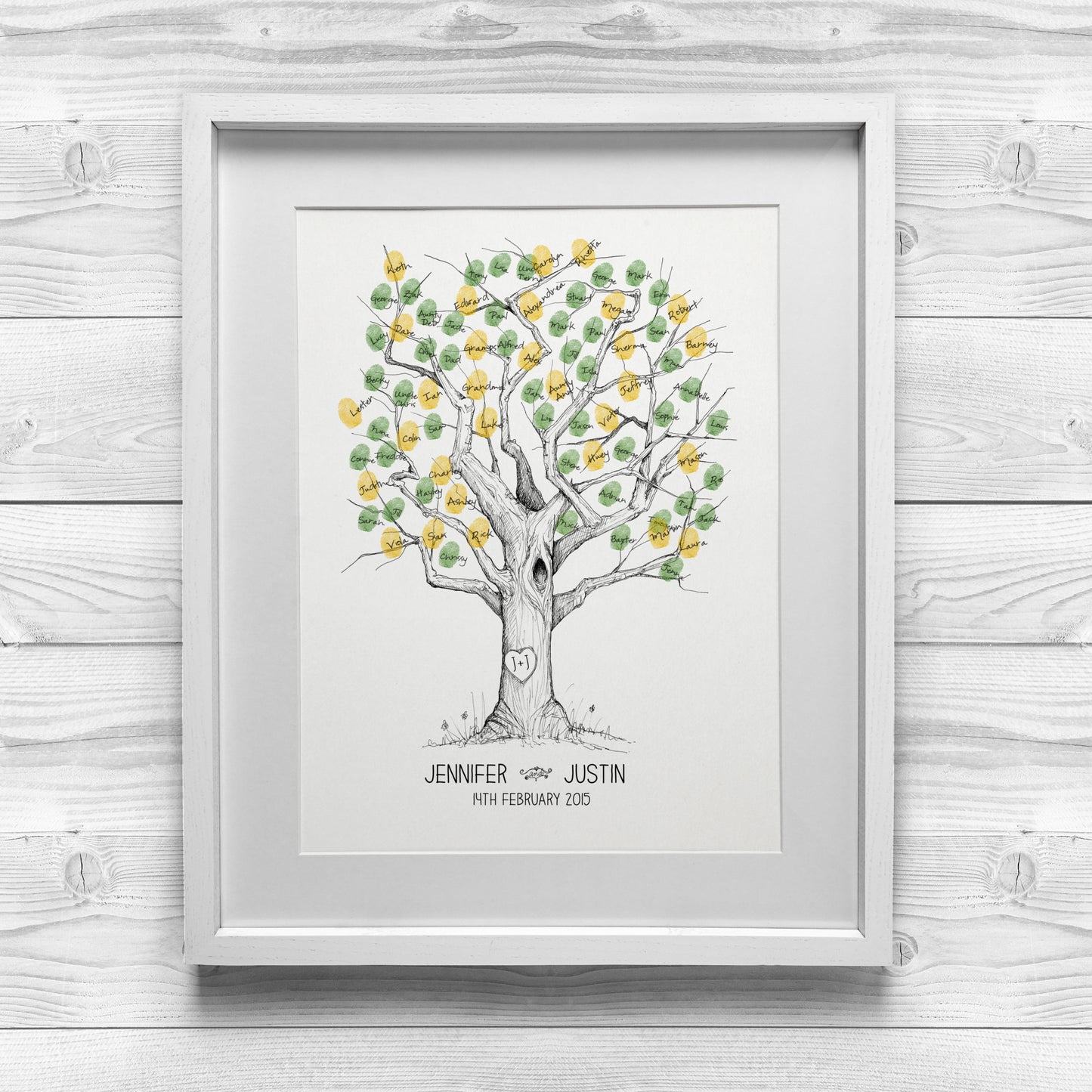 Oak Wedding Fingerprint Tree Guestbook