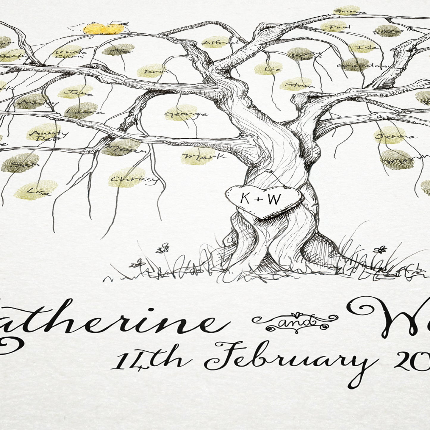 Willow Wedding Fingerprint Tree Guestbook